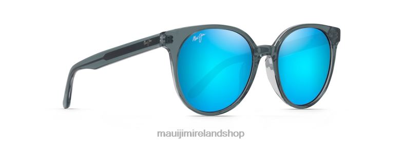 Maui Jim Ireland 2J26J96 | Maui Jim Mehana Polarized Cat Eye Sunglasses Steel Blue with Crystal/Blue Hawaii