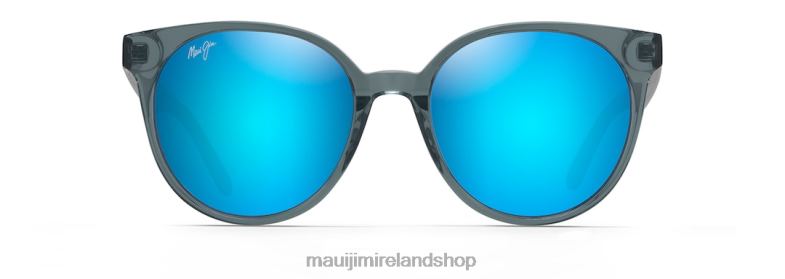 Maui Jim Ireland 2J26J96 | Maui Jim Mehana Polarized Cat Eye Sunglasses Steel Blue with Crystal/Blue Hawaii