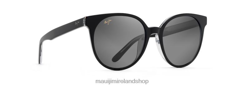 Maui Jim Ireland 2J26J97 | Maui Jim Mehana Polarized Cat Eye Sunglasses Black with Crystal/Neutral Grey