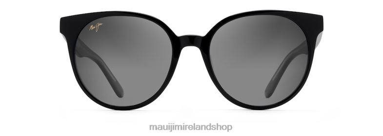 Maui Jim Ireland 2J26J97 | Maui Jim Mehana Polarized Cat Eye Sunglasses Black with Crystal/Neutral Grey
