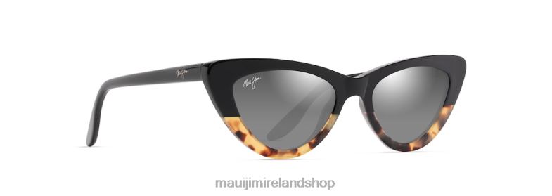 Maui Jim Sunglasses 2J26J15 | Maui Jim Lychee Polarized Cat Eye Sunglasses Black with Tokyo Tortoise/Neutral Grey