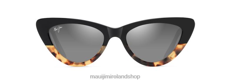 Maui Jim Sunglasses 2J26J15 | Maui Jim Lychee Polarized Cat Eye Sunglasses Black with Tokyo Tortoise/Neutral Grey