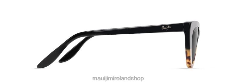 Maui Jim Sunglasses 2J26J15 | Maui Jim Lychee Polarized Cat Eye Sunglasses Black with Tokyo Tortoise/Neutral Grey
