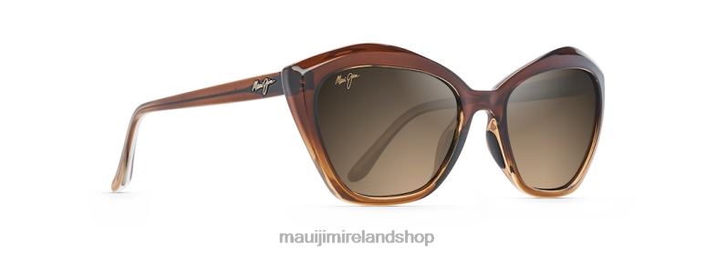 Maui Jim Sunglasses 2J26J219 | Maui Jim Lotus Polarized Cat Eye Sunglasses Chocolate Fade/HCL Bronze