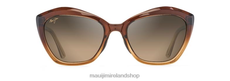 Maui Jim Sunglasses 2J26J219 | Maui Jim Lotus Polarized Cat Eye Sunglasses Chocolate Fade/HCL Bronze