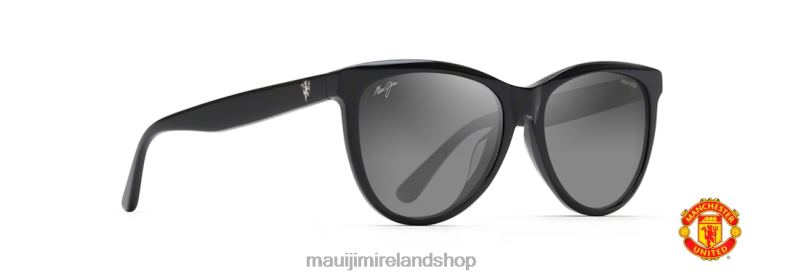 Maui Jim Sunglasses 2J26J230 | Maui Jim Glory Glory Polarized Cat Eye Sunglasses Black Gloss/Neutral Grey