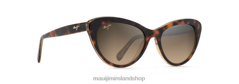 Maui Jim Sunglasses 2J26J244 | Maui Jim Kalani Polarized Cat Eye Sunglasses Dark Tortoise with Caramel Interior/HCL Bronze