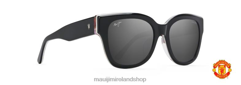 Maui Jim Sunglasses 2J26J249 | Maui Jim Siren Song Polarized Cat Eye Sunglasses Black with Manchester/Dual Mirror Silver to Black