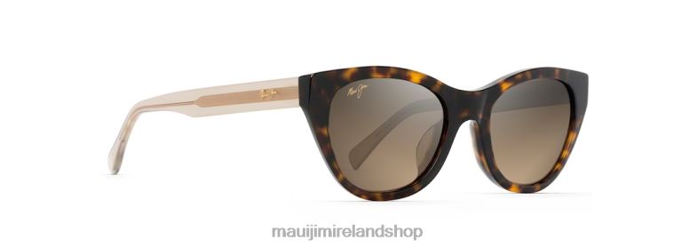 Maui Jim Sunglasses 2J26J264 | Maui Jim Capri Polarized Cat Eye Sunglasses Tortoise with Transparent Tan Temples/HCL Bronze