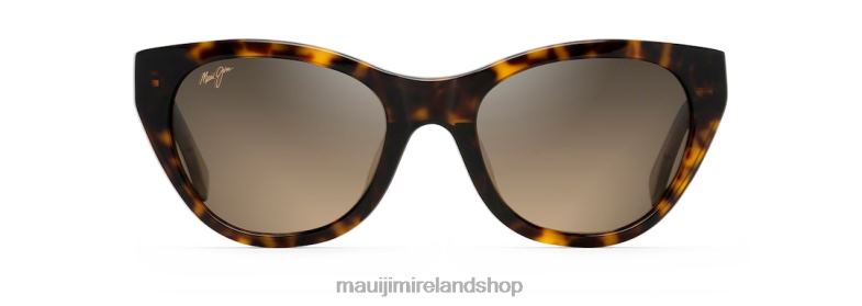 Maui Jim Sunglasses 2J26J264 | Maui Jim Capri Polarized Cat Eye Sunglasses Tortoise with Transparent Tan Temples/HCL Bronze