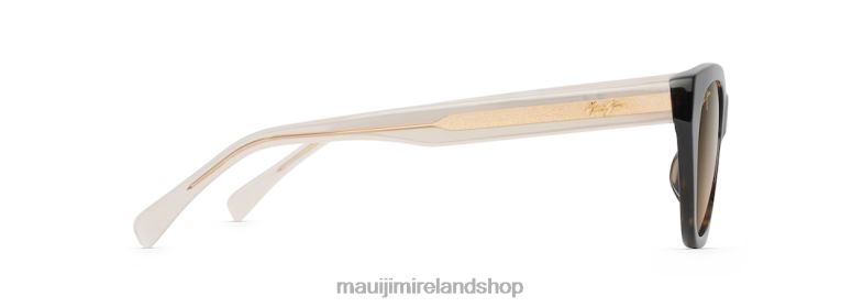 Maui Jim Sunglasses 2J26J264 | Maui Jim Capri Polarized Cat Eye Sunglasses Tortoise with Transparent Tan Temples/HCL Bronze