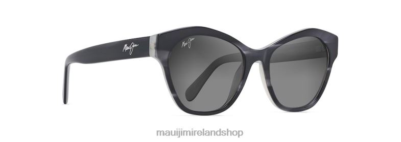 Maui Jim Sunglasses 2J26J276 | Maui Jim Kila Polarized Cat Eye Sunglasses Black with Pearl interior/Neutral Grey