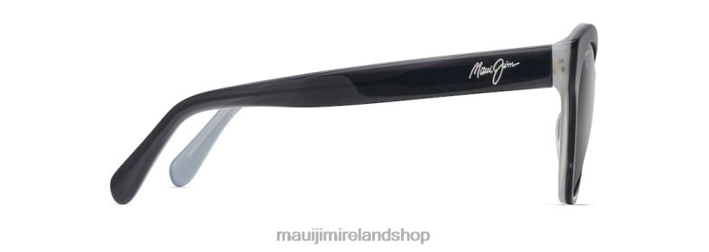 Maui Jim Sunglasses 2J26J276 | Maui Jim Kila Polarized Cat Eye Sunglasses Black with Pearl interior/Neutral Grey