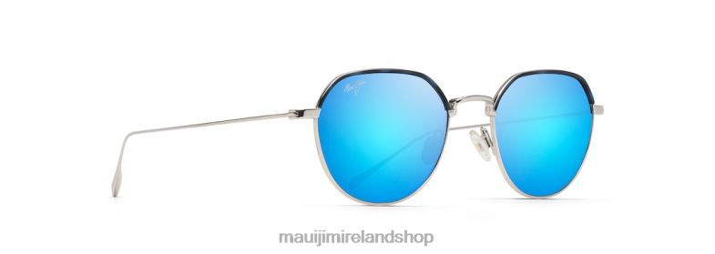 Maui Jim Ireland 2J26J83 | Maui Jim Island Eyes Polarized Classic Sunglasses Matte Silver/Blue Hawaii