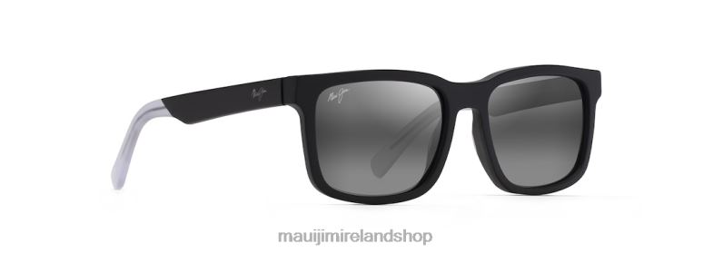 Maui Jim Ireland 2J26J86 | Maui Jim Stone Shack Polarized Classic Sunglasses Matte Black with Crystal tips/Neutral Grey