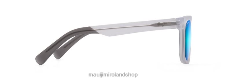 Maui Jim Ireland 2J26J87 | Maui Jim Stone Shack Polarized Classic Sunglasses Matte Crystal with Dark Grey tips/Blue Hawaii