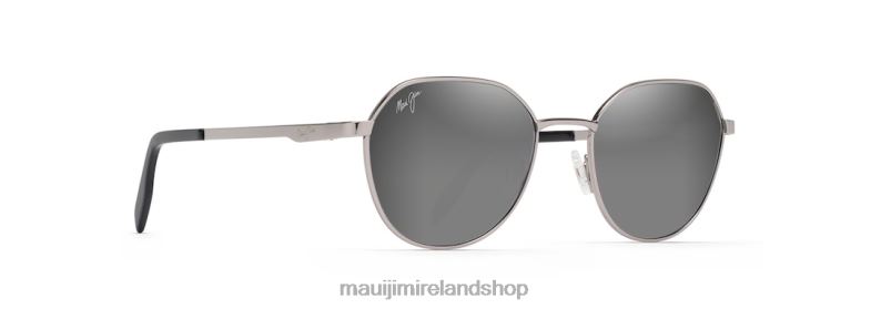 Maui Jim Sunglasses 2J26J129 | Maui Jim Hukilau Polarized Classic Sunglasses Grey Metal/Dual Mirror Silver to Black