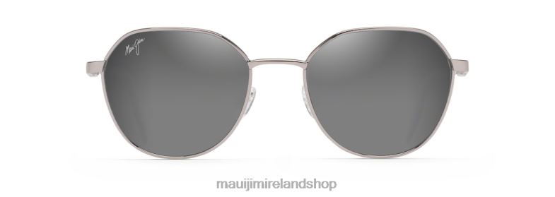 Maui Jim Sunglasses 2J26J129 | Maui Jim Hukilau Polarized Classic Sunglasses Grey Metal/Dual Mirror Silver to Black
