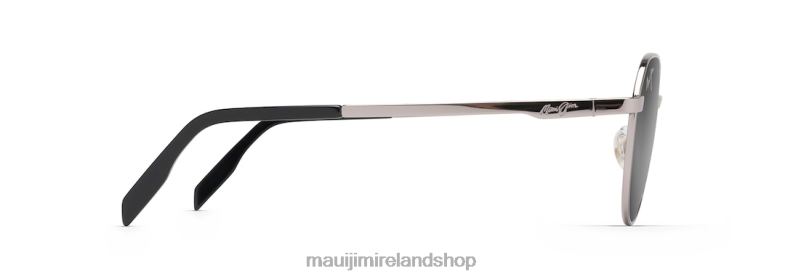 Maui Jim Sunglasses 2J26J129 | Maui Jim Hukilau Polarized Classic Sunglasses Grey Metal/Dual Mirror Silver to Black