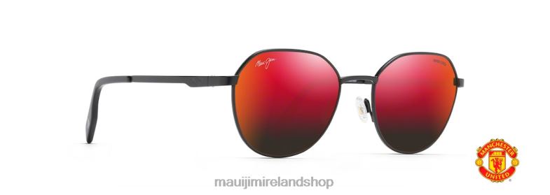 Maui Jim Sunglasses 2J26J130 | Maui Jim Hukilau Polarized Classic Sunglasses Matte Black/HAWAII LAVA