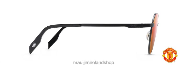 Maui Jim Sunglasses 2J26J130 | Maui Jim Hukilau Polarized Classic Sunglasses Matte Black/HAWAII LAVA