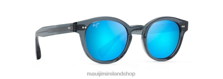 Maui Jim Sunglasses 2J26J132 | Maui Jim Joy Ride Polarized Classic Sunglasses Translucent Dove Grey/Blue Hawaii