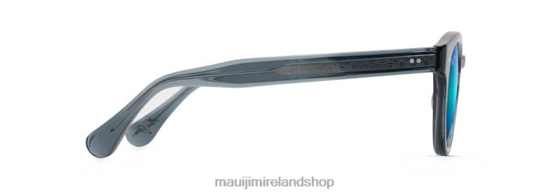 Maui Jim Sunglasses 2J26J132 | Maui Jim Joy Ride Polarized Classic Sunglasses Translucent Dove Grey/Blue Hawaii