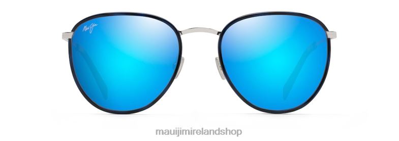 Maui Jim Sunglasses 2J26J142 | Maui Jim Noni Polarized Classic Sunglasses Navy with Silver/Blue Hawaii