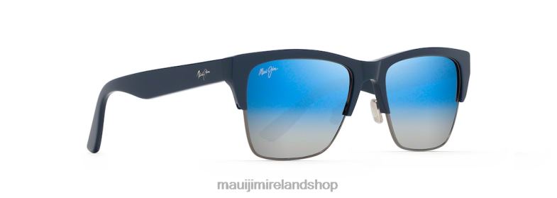 Maui Jim Sunglasses 2J26J170 | Maui Jim Perico Polarized Classic Sunglasses Navy with Gunmetal/Dual Mirror Blue to Silver
