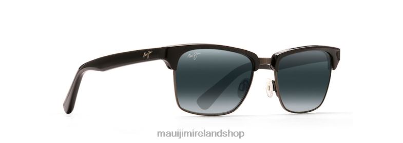 Maui Jim Sunglasses 2J26J184 | Maui Jim Kawika Polarized Classic Sunglasses Black Gloss with Antique Pewter/Neutral Grey