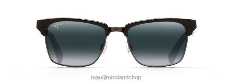 Maui Jim Sunglasses 2J26J184 | Maui Jim Kawika Polarized Classic Sunglasses Black Gloss with Antique Pewter/Neutral Grey