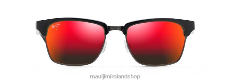 Maui Jim Sunglasses 2J26J193 | Maui Jim Kawika Polarized Classic Sunglasses Black Gloss with Antique Pewter/HAWAII LAVA