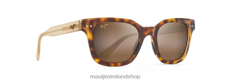 Maui Jim Sunglasses 2J26J223 | Maui Jim Shore Break Polarized Classic Sunglasses Matte Tortoise with Matte Trans Tan Temples/HCL Bronze