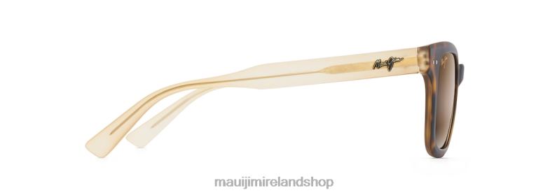 Maui Jim Sunglasses 2J26J223 | Maui Jim Shore Break Polarized Classic Sunglasses Matte Tortoise with Matte Trans Tan Temples/HCL Bronze