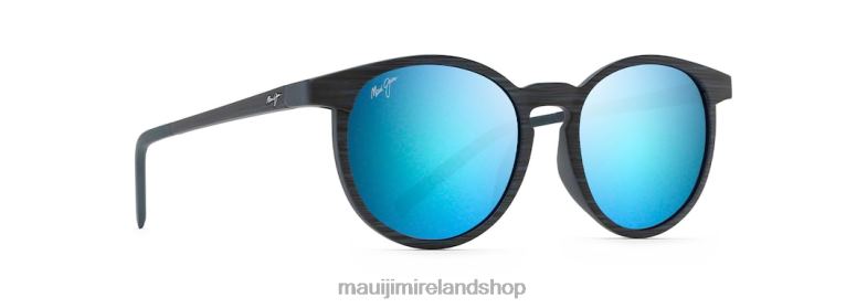 Maui Jim Sunglasses 2J26J235 | Maui Jim Kiawe Polarized Classic Sunglasses Dark Navy Stripe/Blue Hawaii