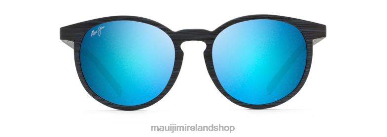 Maui Jim Sunglasses 2J26J235 | Maui Jim Kiawe Polarized Classic Sunglasses Dark Navy Stripe/Blue Hawaii