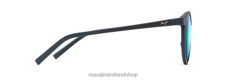 Maui Jim Sunglasses 2J26J235 | Maui Jim Kiawe Polarized Classic Sunglasses Dark Navy Stripe/Blue Hawaii