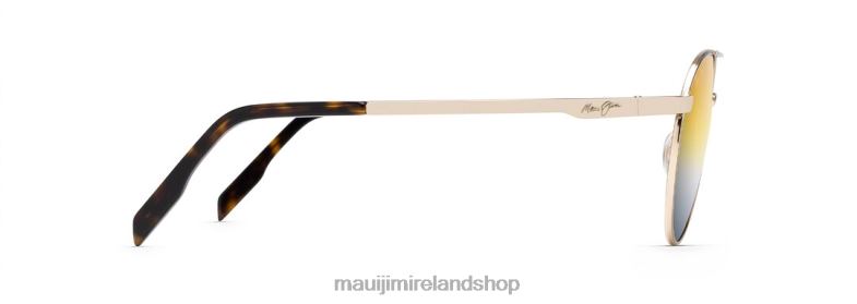 Maui Jim Sunglasses 2J26J242 | Maui Jim Waterfront Polarized Classic Sunglasses Gold Metal/Dual Mirror Gold to Silver