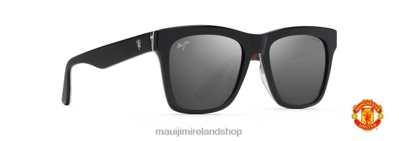 Maui Jim Sunglasses 2J26J250 | Maui Jim Matchday Polarized Classic Sunglasses Black with Manchester/Dual Mirror Silver to Black