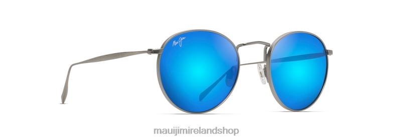 Maui Jim Sunglasses 2J26J357 | Maui Jim Nautilus Asian Fit Polarized Classic Sunglasses Titanium/Blue Hawaii
