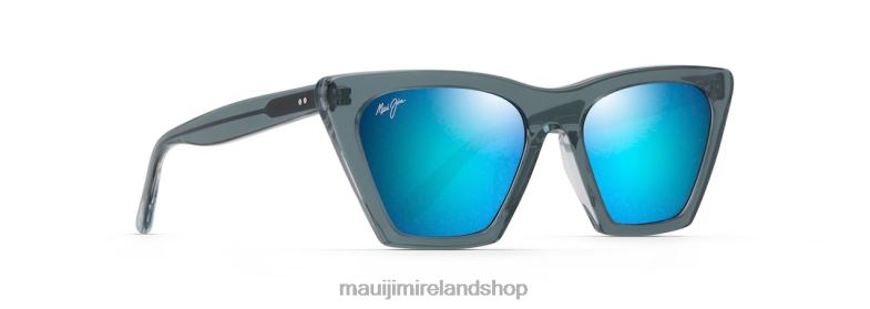 Maui Jim Sunglasses Ireland 2J26J174 | Maui Jim Kini Kini Polarized Fashion Sunglasses Steel Blue with Crystal/Blue Hawaii