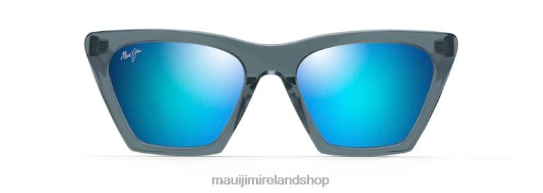 Maui Jim Sunglasses Ireland 2J26J174 | Maui Jim Kini Kini Polarized Fashion Sunglasses Steel Blue with Crystal/Blue Hawaii