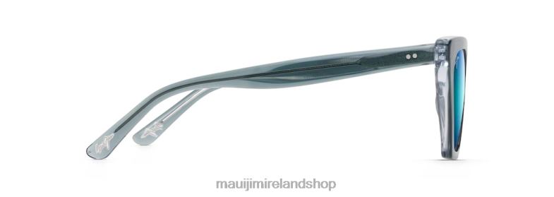 Maui Jim Sunglasses Ireland 2J26J174 | Maui Jim Kini Kini Polarized Fashion Sunglasses Steel Blue with Crystal/Blue Hawaii