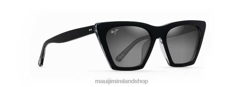 Maui Jim Sunglasses Ireland 2J26J175 | Maui Jim Kini Kini Polarized Fashion Sunglasses Black with Crystal/Neutral Grey