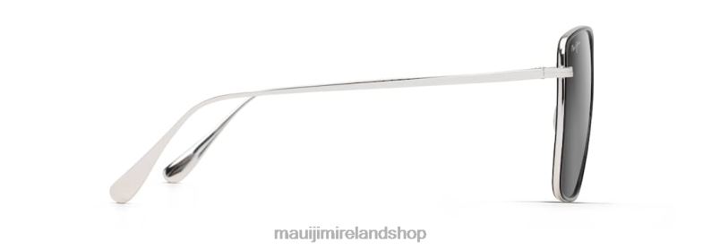 Maui Jim Sunglasses Ireland 2J26J1 | Maui Jim Tiger Lily Polarized Fashion Sunglasses Gloss Black with Silver/Neutral Grey