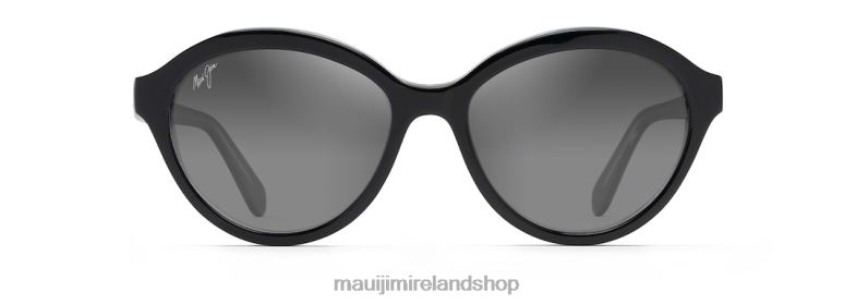Maui Jim Sunglasses Ireland 2J26J256 | Maui Jim Mariana Polarized Fashion Sunglasses Black with Crystal Interior/Neutral Grey