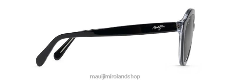 Maui Jim Sunglasses Ireland 2J26J256 | Maui Jim Mariana Polarized Fashion Sunglasses Black with Crystal Interior/Neutral Grey