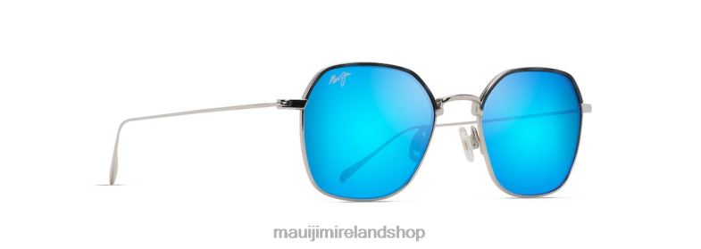 Maui Jim Sunglasses Ireland 2J26J66 | Maui Jim Moon Doggy Polarized Fashion Sunglasses Matte Silver/Blue Hawaii