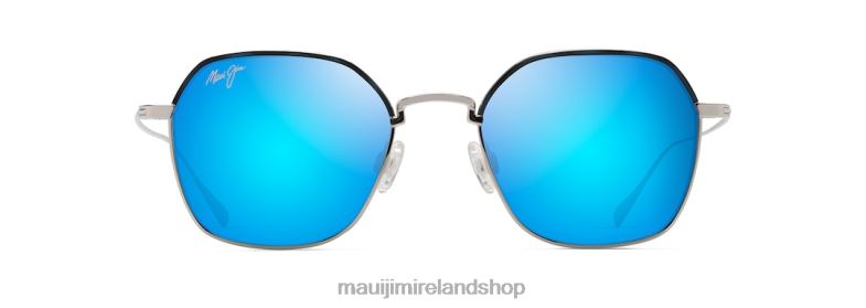 Maui Jim Sunglasses Ireland 2J26J66 | Maui Jim Moon Doggy Polarized Fashion Sunglasses Matte Silver/Blue Hawaii