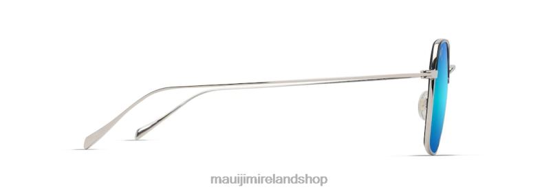 Maui Jim Sunglasses Ireland 2J26J66 | Maui Jim Moon Doggy Polarized Fashion Sunglasses Matte Silver/Blue Hawaii